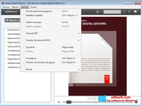 Screenshot Adobe Digital Editions para Windows 8