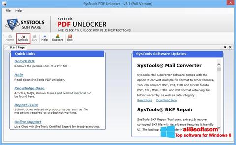 Screenshot PDF Unlocker para Windows 8