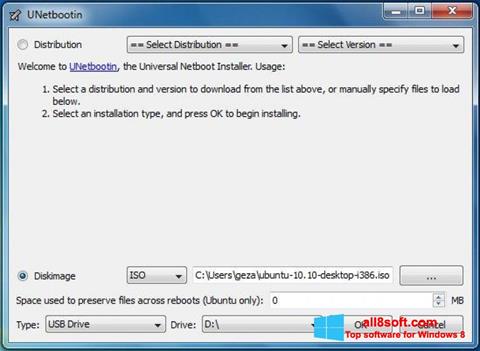 Screenshot UNetbootin para Windows 8