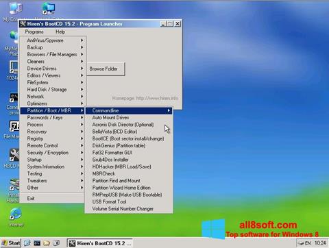Screenshot Hirens Boot CD para Windows 8