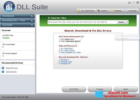 Screenshot DLL Suite para Windows 8