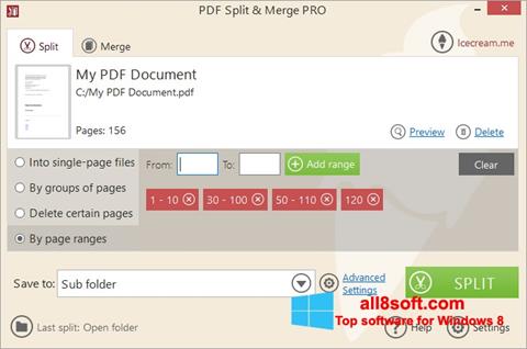 Screenshot PDF Split and Merge para Windows 8