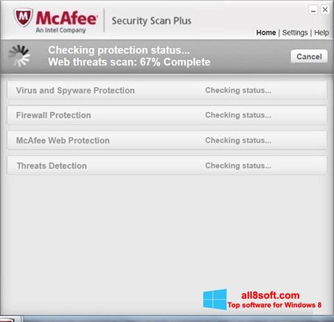 Screenshot McAfee Security Scan Plus para Windows 8