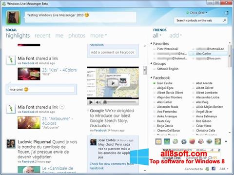 Screenshot Windows Live Messenger para Windows 8