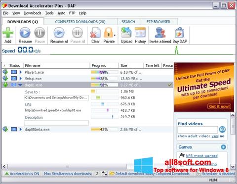 Screenshot Download Accelerator Plus para Windows 8