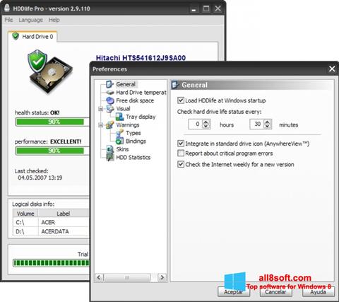 Screenshot HDDlife para Windows 8