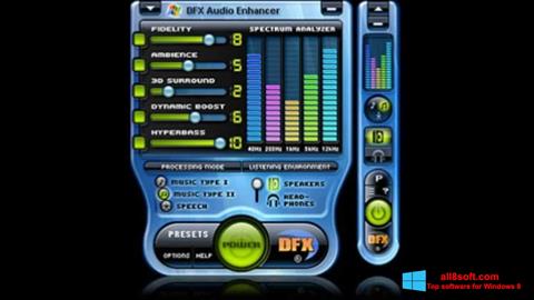 Screenshot DFX Audio Enhancer para Windows 8