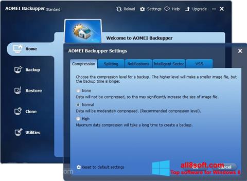 Screenshot AOMEI Backupper para Windows 8