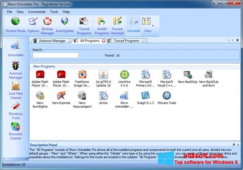 Screenshot Revo Uninstaller para Windows 8