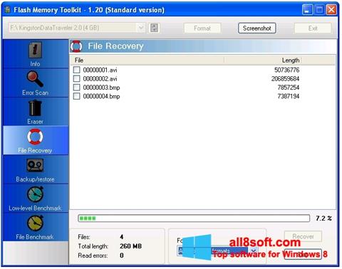 Screenshot Flash Memory Toolkit para Windows 8