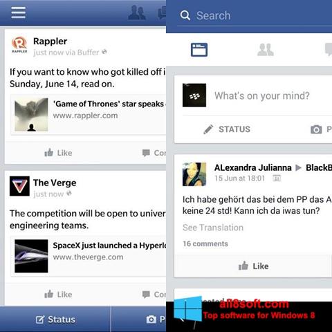 Screenshot Facebook para Windows 8