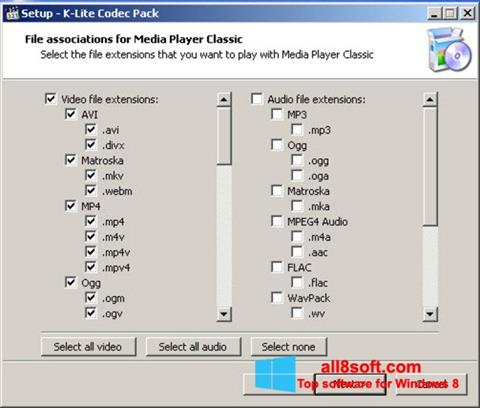 Screenshot K-Lite Codec Pack para Windows 8