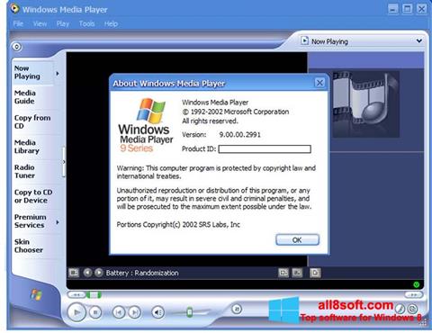 Screenshot Windows Media Player para Windows 8