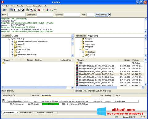 Screenshot FileZilla Server para Windows 8