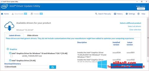 Screenshot Intel Driver Update Utility para Windows 8