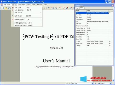 Screenshot Foxit PDF Editor para Windows 8